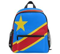 GuoChe Mochila para niños pequeños, niñas, niños, mochila escolar S, Bandera nacional de la República Democrática del Congo, Small, Mochila de día