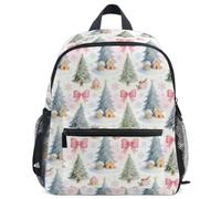 GuoChe Mochila para niños pequeños, niñas, niños, mochila escolar S, Blush Bows Cute Coquette Christmas Y2k Clean Girl Aesthetic, S