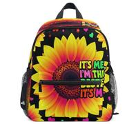 GuoChe Mochila para niños pequeños, niñas, niños, mochila escolar S, It's Me Hi I'm the Bestie It's Me Groovy Girasol Tie Dye, S, Mochila