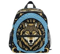 GuoChe Mochila para niños pequeños, niñas, niños, mochila escolar S, Viking Celtic Fenrir Wolf of Odin Norse Myths - Regalos nórdicos, M