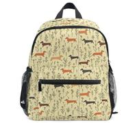 GuoChe Mochila para niños pequeños, niñas, niños, mochila escolar S, Weiner Dog Wiener - Patrón de perro salchicha, Small, Mochila de día