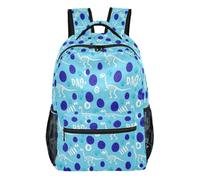 GuoChe - Mochila resistente y duradera para hombres, gimnasio, librero, lavanda, remolino prehistórico, Sky Blue Dot Primeval, S