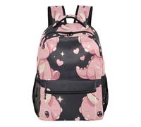 GuoChe Mochila resistente y ligera para niños, mochila de viaje diario, mochila de libros Dark Tropic Ancient Reptile Mix, Pink Head Ancient Reptile, S