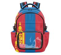 GuoChe Mochila transparente con la bandera nacional de Mongolia para niños y niñas, de 7 a 18 años
