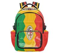 GuoChe Mochila transparente para escuela secundaria, mochila transparente para libros con bolsillo lateral, de 7 a 18 años, Bandera de la ciudad de Los Ángeles, California, One Size, Mochilas