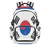 GuoChe Mochila transparente para niños y niñas, de 7 a 18 años, con bandera nacional de la República Popular Democrática de Corea, para la escuela, gran capacidad, transparente