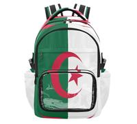 GuoChe Mochila transparente para niños y niñas de 7 a 18 años para la escuela, gran capacidad, transparente, Bandera nacional de Argelia, One Size, Mochilas escolares para niños