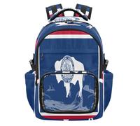 GuoChe Mochila transparente resistente de transporte para viajes escolares, universidad, edad 7-18 años, Bandera del estado de Wyoming (Wyoming State Flag), One Size, Mochilas escolares para niños