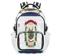GuoChe Mochila transparente resistente de transporte para viajes escolares, universidad, edad 7-18 años, West Virginia Bandera del estado, One Size, Mochilas escolares para niños