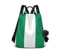 GuoChe Mochilas de moda antirrobo para la universidad para compras diarias con llavero de pompón, Bandera nacional de Nigeria, One Size, Mochilas de viaje