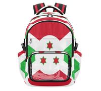 GuoChe Mochilas transparentes para niños de 7 a 18 años, Bandera nacional de Burundi, One Size, Mochilas escolares para niños