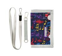 GuoChe Monedero triple con diseño de instrumentos musicales y notas, regalo genial, colorido con cordón