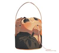 GuoChe Monk with Book Art - Bolsas de almacenamiento para proyectos de tejer con agujeros, bolsa de almacenamiento para kit de tejer