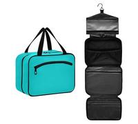 GuoChe Neceser colgante para mujer con gancho, bolsas de medicina unisex para viajes, bolsas de hotel para maquillaje de mujer, talla M, Azul turquesa oscuro, M, Colorido