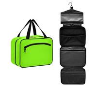 GuoChe Neceseres colgantes grandes para mujer con gancho, organizador de bolsas de maquillaje unisex para viajes, esenciales, bolsas de gimnasio para maquillaje de mujer, talla M, Color verde, L