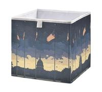 GuoChe Open Home - Contenedores de almacenamiento plegables para banderas de aula a la mitad, escena de mástil