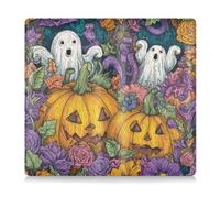 GuoChe Organizador de cuero para tarjetas de registro y seguro para hombres y mujeres, para cualquier coche, camión, motocicleta, remolque o barco, fantasmas y calabazas con flores