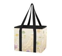 GuoChe Organizador de maletero de automóvil, bolsa de compras reutilizable, diseño de criatura marina, bolsas de mano resistentes plegables con asas largas para coche, SUV, maletero, 1 paquete