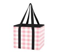 GuoChe Organizador de maletero de automóvil, bolsas de compras reutilizables, diseño de tablero de ajedrez, bolsas de mano resistentes plegables con parte inferior dura y asas para cocina, picnic, 1