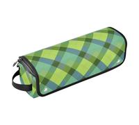 GuoChe Organizador de viaje impermeable para herramientas para el cabello con alfombrilla de hierro, colorido patrón de rombos