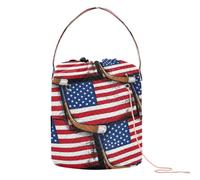 GuoChe Palitos de hockey sobre hielo, bandera de Estados Unidos, jugador patriótico, para hombres, niños, bolsa de ganchillo organizadora de hilo de ganchillo, bolsa portátil para herramientas de
