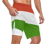 GuoChe Pantalones cortos deportivos para hombre, ajuste relajado, forro interior de seda de leche, 3 bolsillos para uso diario casual, Bandera nacional de Madagascar, XXX-Large