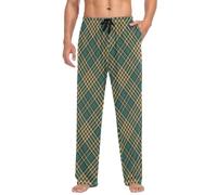GuoChe Pantalones de pijama para hombre, de algodón, cálidos, con bolsillos, para dormir en otoño, talla S, Colorido, Medium