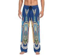 GuoChe Pantalones de pijama suaves con la bandera del estado de Nuevo México para hombre, pantalones de pijama con bolsillos para adultos, regalos de Navidad, talla S, New York State Flag, X-Large