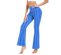 GuoChe - Pantalones de yoga activos para mujer, cintura alta, pantalones de yoga para actividades al aire última intervensión, talla S, Línea Vertical Minimalista Linda Blue Berry Pastel, L