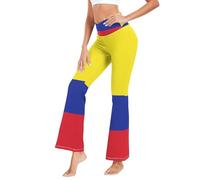 GuoChe Pantalones de yoga casuales sueltos para mujer, corte de bota para oficina, talla S, Bandera Nacional de Colombia, X-Large