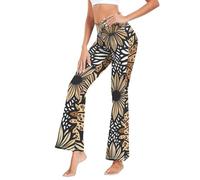 GuoChe - Pantalones de yoga de pierna ancha, talla grande, leggings para descanso, S, Safaris Floral Boho Flores Lindos Animales Niñas, XXL