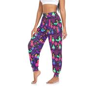 GuoChe Pantalones de yoga para mujer, informales, transpirables, atléticos, para entrenamiento, para descansar, gimnasio, yoga, Pastel Goth Halloween Witchy Pattern Magical, Large