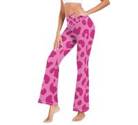 GuoChe Pantalones de yoga para mujer, leggings elásticos y cómodos para correr, viajes, talla S, Animal con estampado de guepardo y leopardo rubor, S
