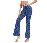 GuoChe - Pantalones de yoga para mujer, para oficina, talla S, Leopardo negro y morado, M