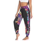 GuoChe Pantalones de yoga para mujer, suaves, cómodos, de cintura alta, con bolsillos, para descansar, correr, entrenar, Dragón barbudo colorido 3, Small