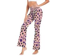 GuoChe - Pantalones de yoga sexy para mujer, leggings con control de abdomen para deportes, talla S, Púrpura (Purple Leopard Skin), XL