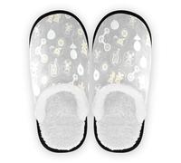 GuoChe Pantuflas de casa para mujer, de forro polar, antideslizantes, ligeras, para interiores y exteriores, invierno, dormitorio, talla M, Papel pintado moderno sin costuras para bebé con osos