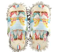 GuoChe Pantuflas de chenilla para limpiar la casa, la vida es mejor en chanclas para mujeres y hombres, divertidas gnomos de playa