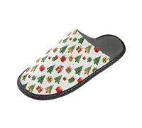 GuoChe Pantuflas de interior para mujer, pantuflas de casa para mujer, pantuflas cálidas para árbol de Navidad, regalo sin costuras