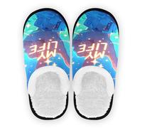 GuoChe Pantuflas de spa para mujer, zapatos de casa de forro polar mullido, suela antideslizante, zapatos ligeros para interiores y exteriores, invierno, dormitorio, talla M, Hand Gesture Two Fingers