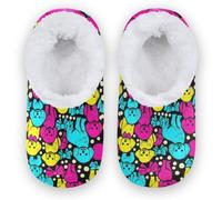 GuoChe Pantuflas para niños y niñas, calcetines para el hogar | Lazos para perros modernos y cálidos y suaves para interiores Y2k 50's Mid Century