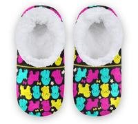 GuoChe Pantuflas para niños y niñas, calcetines para el hogar | Lazos para perros modernos y cálidos y suaves para interiores Y2k 50's Mid Century