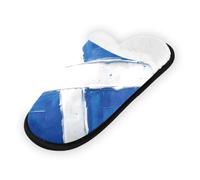 GuoChe Pantuflas suaves y antideslizantes para interiores, para el hogar, dormitorio, hotel, viajes, spa, pintura al óleo, bandera de Escocia, Bandera de Escocia para pintura al óleo, Medium