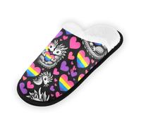 GuoChe Pantuflas suaves y antideslizantes para interiores, para el hogar, dormitorio, hotel, viajes, spa, orgullo pansexual, colores del dragón pansexual, Pansexual Pride Colors of Pansexual Dragon