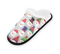 GuoChe Pantuflas suaves y antideslizantes para interiores, para el hogar, dormitorio, hotel, viajes, spa, lindo Papá Noel en color blanco, Bonito Papá Noel sobre blanco, Medium