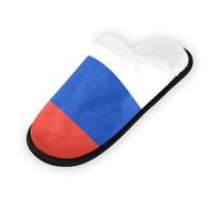 GuoChe Pantuflas suaves y antideslizantes para interiores, para el hogar, dormitorio, hotel, viajes, spa, bandera nacional de Rusia, Bandera nacional de Rusia, Medium