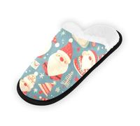 GuoChe Pantuflas suaves y antideslizantes para interiores, para el hogar, dormitorio, hotel, viajes, spa, lindo Papá Noel en color rojo, Bonito Papá Noel en rojo, Medium