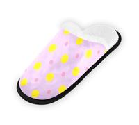 GuoChe Pantuflas suaves y antideslizantes para interiores, para el hogar, dormitorio, hotel, viajes, spa, lavanda, amarillo, rosa, puntos, Rosa amarilla lavanda, Medium