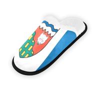 GuoChe Pantuflas suaves y antideslizantes para interiores, para el hogar, para dormitorio, hotel, viajes, spa, territorios del noroeste, bandera, Bandera de los Territorios del Noroeste, Large
