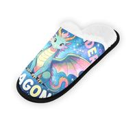 GuoChe Pantuflas suaves y antideslizantes para interiores, para el hogar, para dormitorio, hotel, viajes, spa, espacio, galaxia, transgénero, bandera del orgullo del dragón, lindo amor trans, Space
